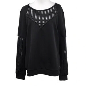 Fabletics Sweatshirt Womens XL Black Tilly Neoprene Dreams Pullover‎